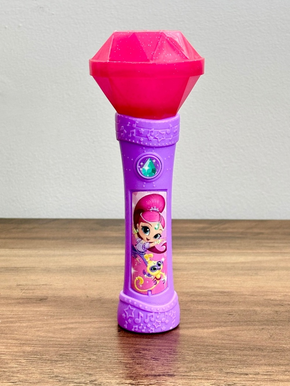 Shimmer & Shine Genie Gem Microphone Pink Light Up Magic Wand Toy Rare 2015
